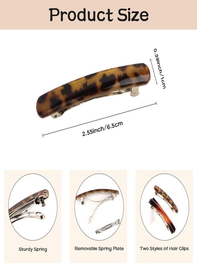 ACO-UINT Hair Barrettes for Women 8 Pcs Vintage French Barrette Clips for Thin or Thick Hair, Tortoise Shell Leopard Color Flat Hair Accessories for Women Girls - Image 2